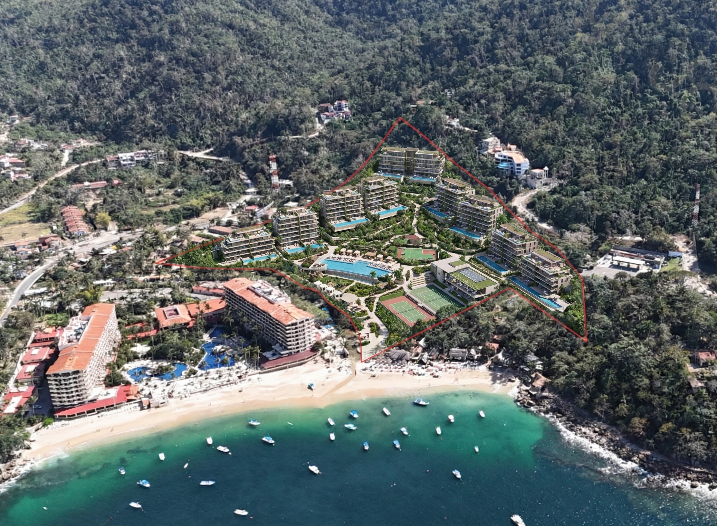 Aerial view Mismaloya Puerto Vallarta